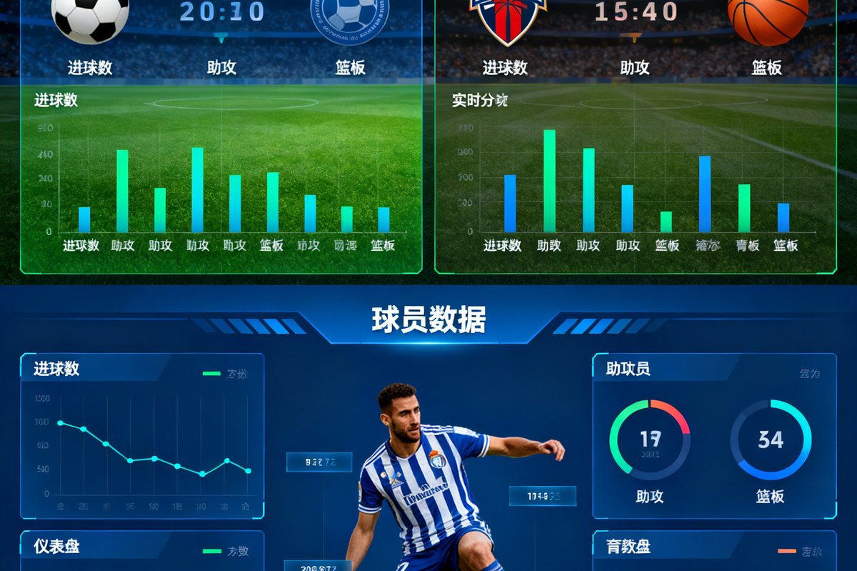 专业体育比分网展示实时足球篮球比分与球员数据仪表盘
