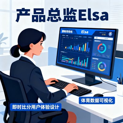 产品总监Elsa负责即时比分用户体验设计，专注体育数据可视化